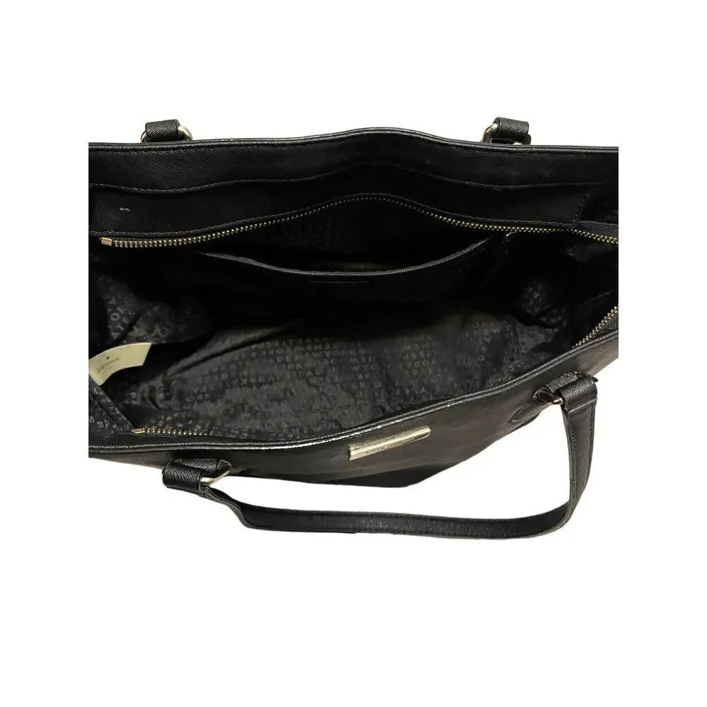 Kate Spade Black Leather Zip Tote